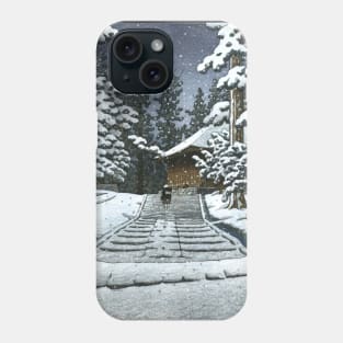 Konjikido in Snow at Hiraizumi by Kawase Hasui Phone Case