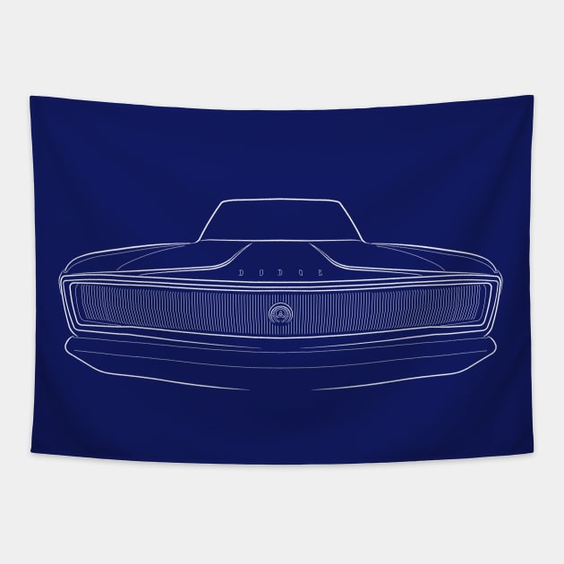 1966 Dodge Charger - front stencil, white Tapestry by mal_photography