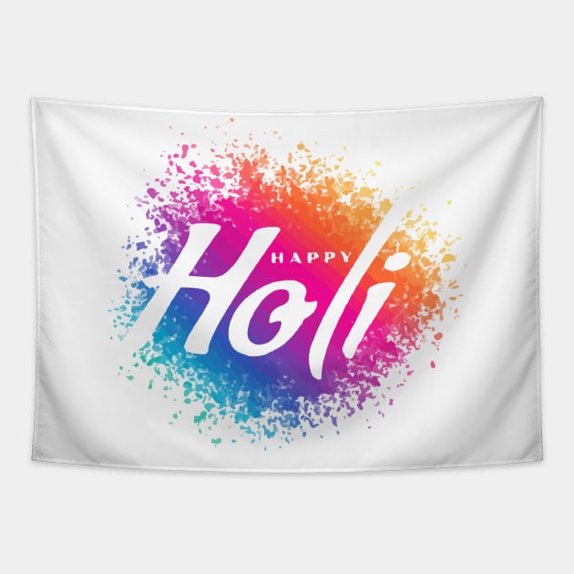 Happy Holi Indian Festival Tapestry by jobieh shop