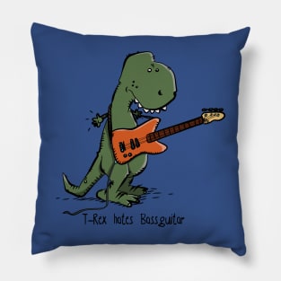 T-rex hates bass guitar Pillow