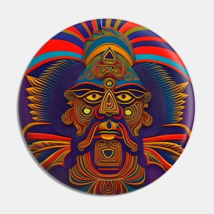 New World Gods (35) - Mesoamerican Inspired Psychedelic Art Pin