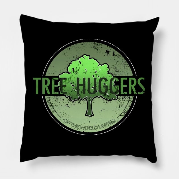 Tree Huggers Of The World United Pillow by BennyBruise