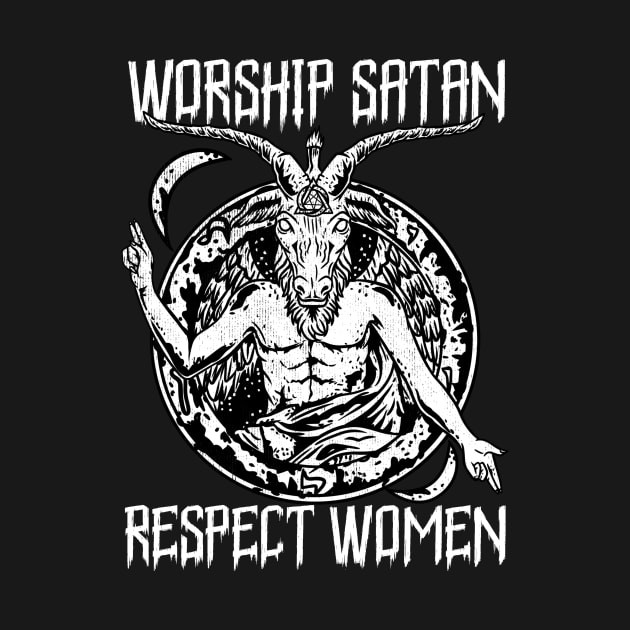 Satanic Baphomet - Worship Satan Respect Women by biNutz