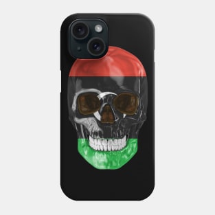 Libya Flag Skull - Gift for Libyan With Roots From Libya Phone Case