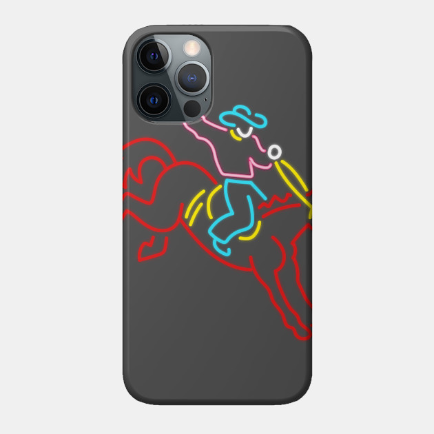 80's Gift 80s Retro Neon Sign Cowboy - Neon Signs - Phone Case