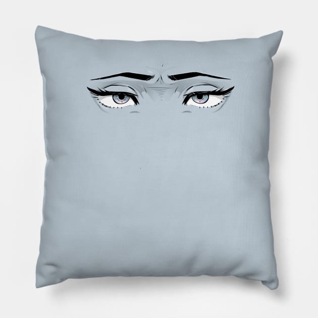 Sassy Anime Eyes Pillow by Wyrielle