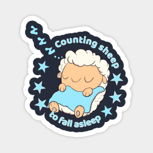 Counting sheep to fall asleep Magnet