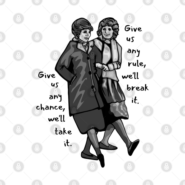 Laverne & Shirley Drawing by Slightly Unhinged