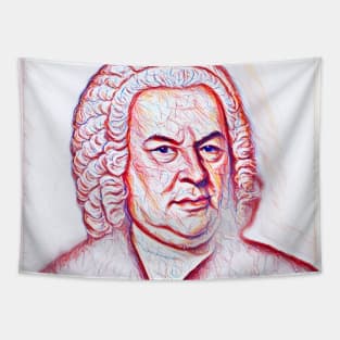 Johann Sebastian Bach Portrait | Johann Sebastian Bach Artwork | Line Art Tapestry