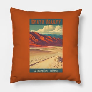 Death Valley National Park Vintage Travel  Poster Pillow