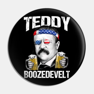 Teddy Boozedevelt Theodore Roosevelt 4th Of July Pin