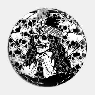 Vlad the Impaler skull portrait Pin