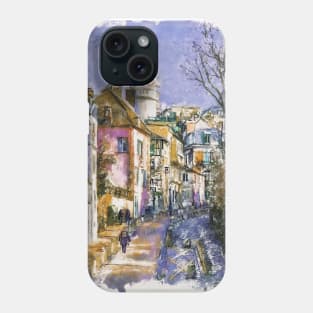 Quiet Street in Montmartre - Rue de L'abreuvoir Phone Case