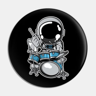 Astronaut Drummer Pin