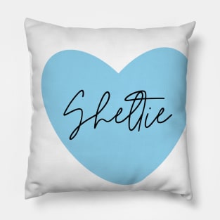 Sheltie Blue Heart Pillow