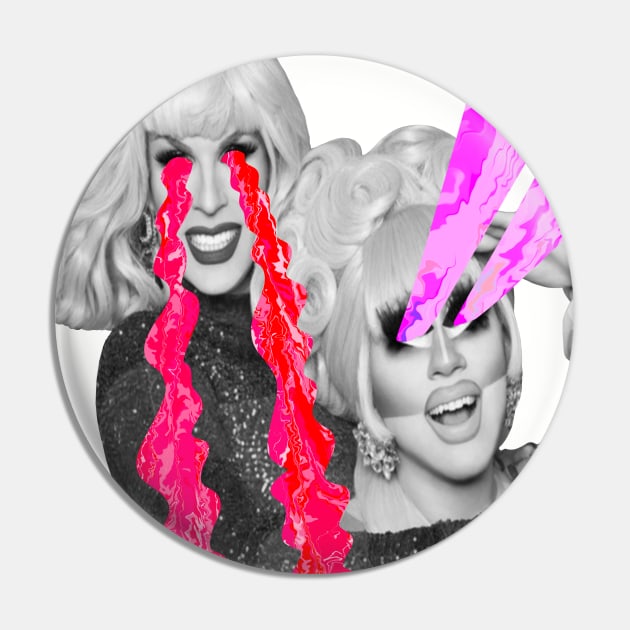 Trixie Mattel and Katya zamolodchikova Halloween Design Pin by KalanisArt