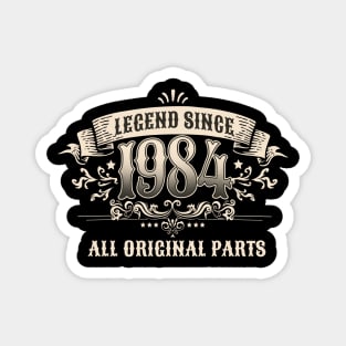 Retro Vintage Birthday Legend Since 1984 Magnet