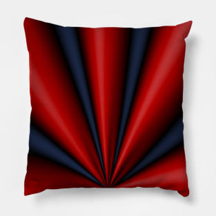 scarlet and royal blue radial stripes Pillow