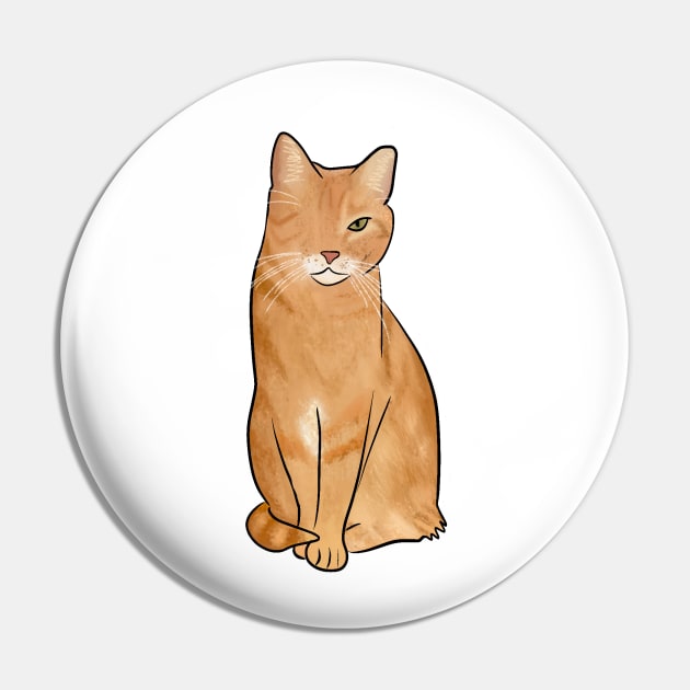 One-eyed Orange Cat Pin by Booneb