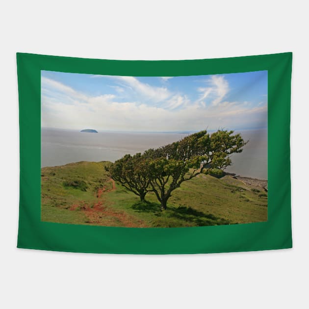 Brean Down, Steep Holm & Flat Holm Tapestry by RedHillDigital