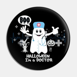 BOO Doctor dressed as a GHOST - cute Halloween Pin