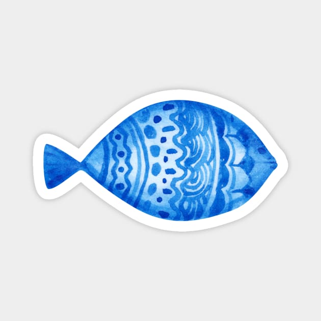 Blue fish Magnet by shoko