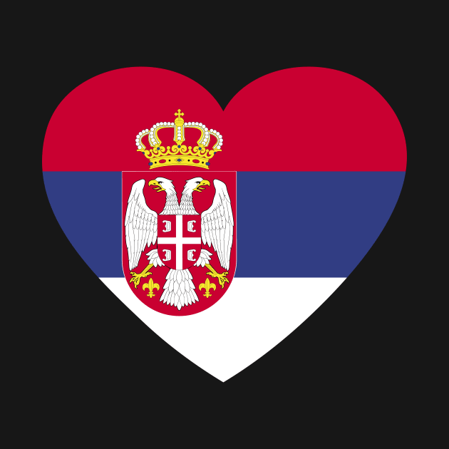 I Love Serbia // Heart-Shaped Serbian Flag by SLAG_Creative