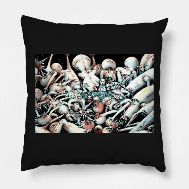 Feeding Time Pillow by dystopiatoday