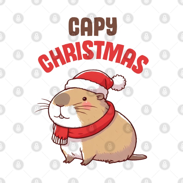 Capy Christmas Cute Capybara by Takeda_Art