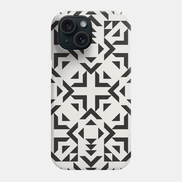 Tribal Geometry No.001 / Black and Ivory Phone Case by matise