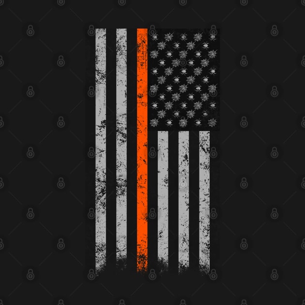 Halloween Thin Orange Line Flag Spider and Webs by HalloweenTown