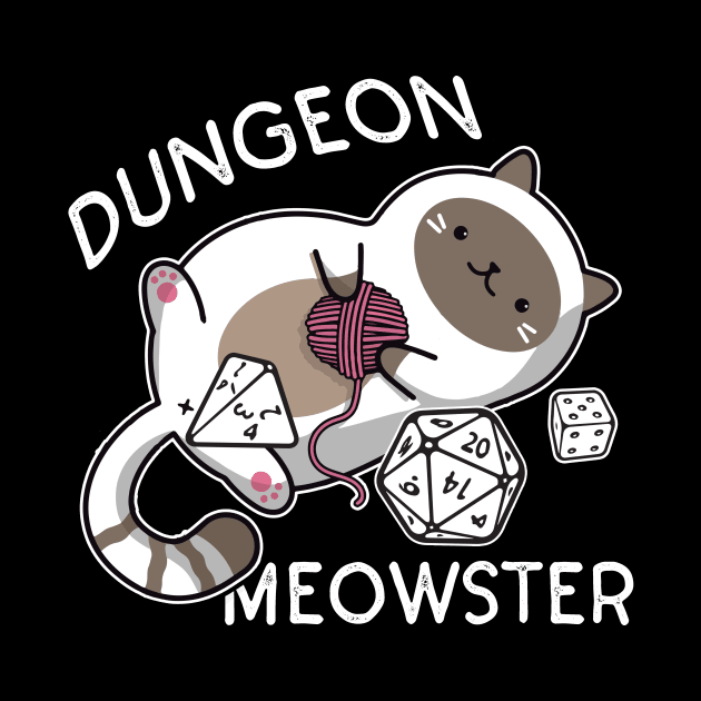 Dungeon Meowster Funny Gamer Cat D20 by Zone32