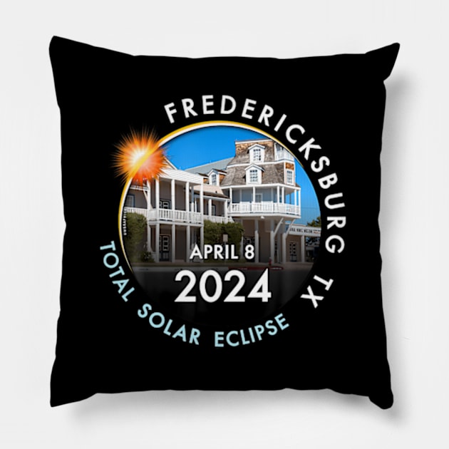 2024 Total Solar Eclipse Totality Fredericksburg Texas 26 Pillow by Diana-Arts-C