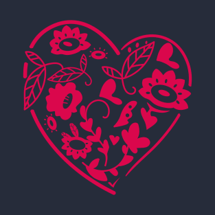 heart shaped flowers T-Shirt