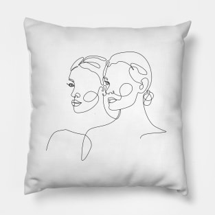 Double woman line Pillow