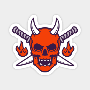 Angry Devil Skull Magnet