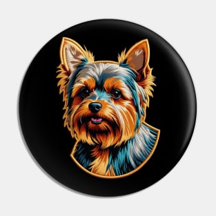 Yorkshire Terrier No Background Embroidered Patch Pin