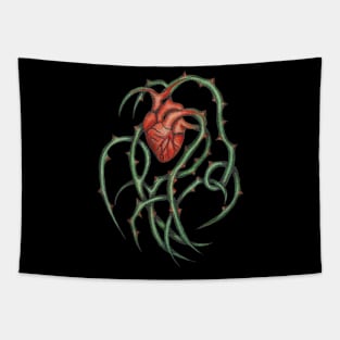 Heart and rose bush Tapestry