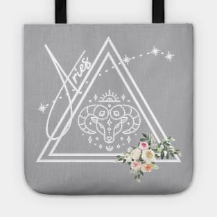 Aries Zodiac Signs Astrology Sun Dial Tote