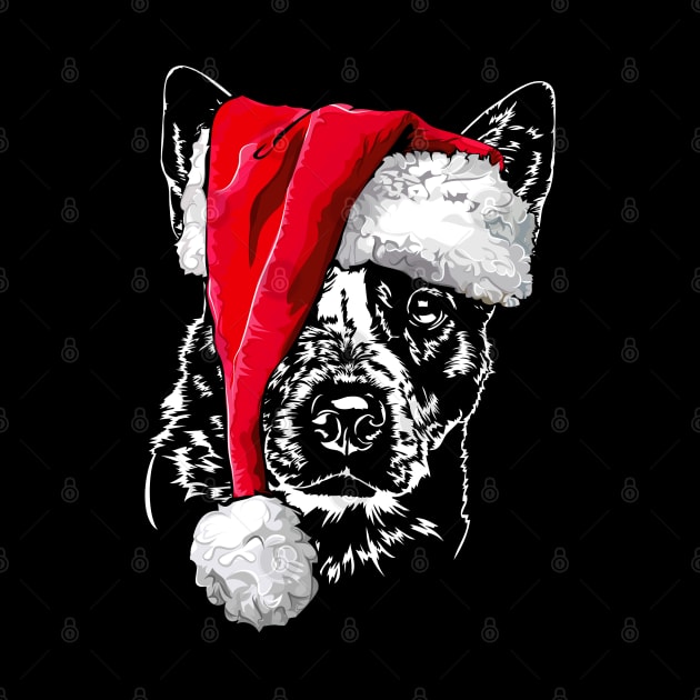 Funny Australian Cattle Dog Santa Christmas dog mom gift by wilsigns