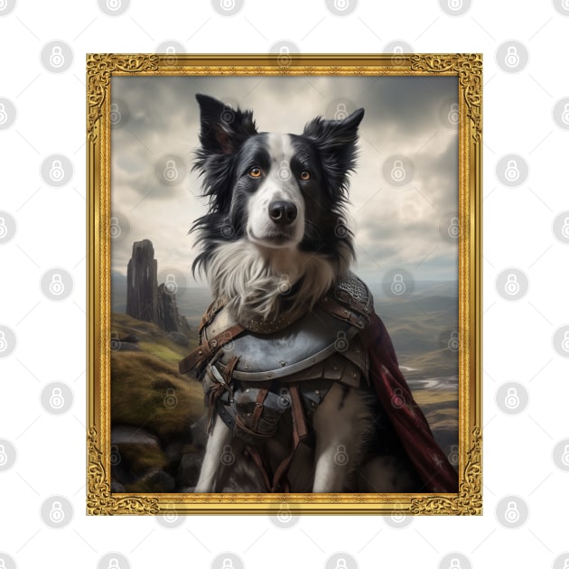 Gallant Border Collie - Medieval Knight  (Framed) by HUH? Designs