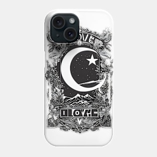 Beautiful valentine's day moon drawing Phone Case