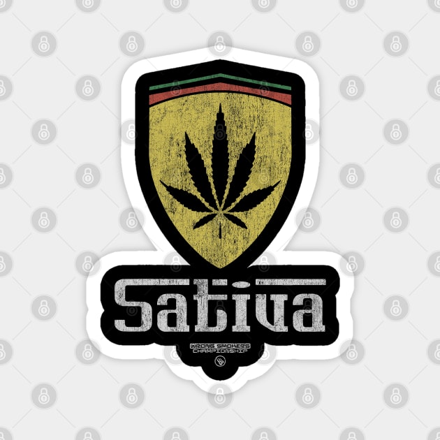 Sativa Shield Magnet by Wrongteeshirt