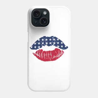 Red White Blue Lips Independence Day Patriotic Family Phone Case