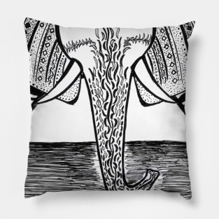 Monochrome Elephant Pillow