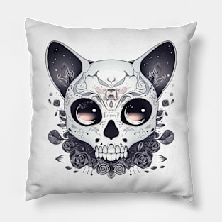 the cat skull Pillow