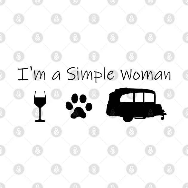 Airstream Basecamp "I'm a Simple Woman" - Wine, Cats & Basecamp by dinarippercreations