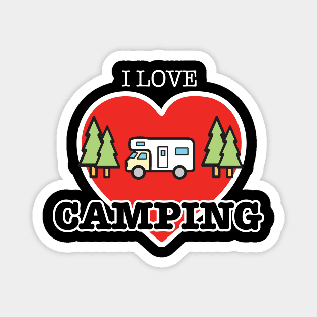 I Love Camping - Heart and Motorhome - Class C Magnet by RVToolbox