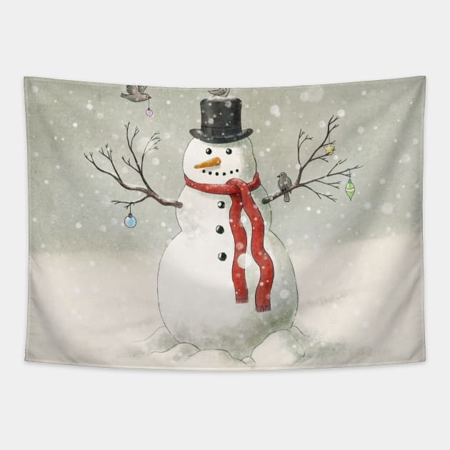 The Snowman Xmas Tapestry by Terry Fan