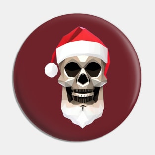 Skull Santa Claus Christmas - Polygon Style Pin